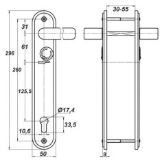 Балашиха НР 1401 для замка ЗВ13 173 мед.антик Комплект ручек (5)