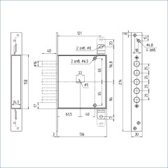 Балашиха ЗВ8 140.1.0 б/о с/т 5 ригелей d15,5 Замок врезной тяж (5)