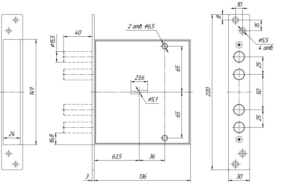Замок врезной сувальдный ЗВ8 141.0.1, 5 кл.