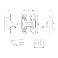 E30200.85.34 (мат. хром) петля ECLIPSE 2.2 (4 накладки в комплекте)