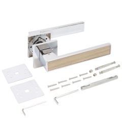 АЛЛЮР АРТ &quot;ЛАНА&quot; CP/светло-серое дерево (862SSD) хром/св-сер.дер. ЗАЩИТ.ПЛЕНКА Комплект ручек (20)