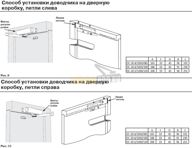 Доводчик дверной Apecs DC-20.4/1050/100-A1