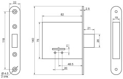 Рязань ЗВ 8-8У/03 б/о 79700 Замок врезной б/руч (30)