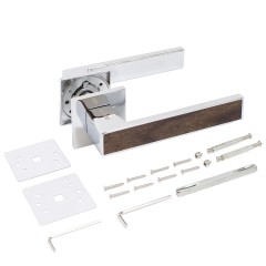 АЛЛЮР АРТ &quot;ЛАНА&quot; CP/коричневое дерево (862KOD) хром/кор.дер. ЗАЩИТ.ПЛЕНКА Комплект ручек (20)