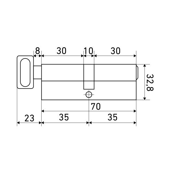 Стандарт MAX 70 (35х35В) SB 5кл мат.золото перф.ключ/верт. Цилиндровый механизм (60,10)