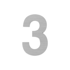 Цифра &quot;3&quot; самоклеящаяся SS304 (50х30) (FUARO) SSC сатинированный хром