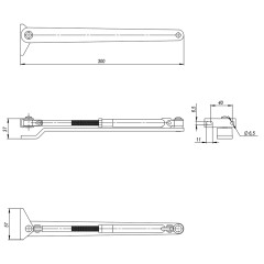 Рычажная тяга DCS.UN.BC/DA (25-140) AL (алюминий)