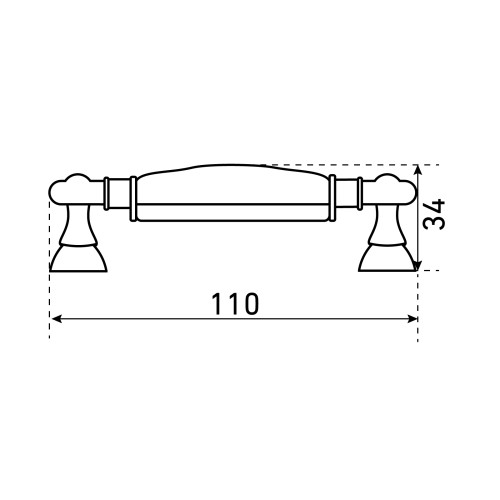 StahlBuro C2499-96 2шт., AB состаренная бронза. Ручка-скоба мебельная (100,20)