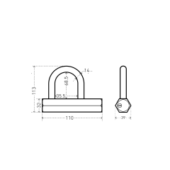 АЛЛЮР ВС1С-110Д (ZX-965) дл.дужка блистер d14мм Замок навесной (24,6)