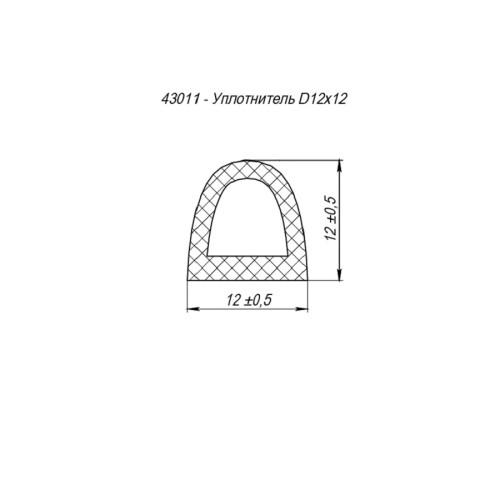 Уплотнитель самоклеящийся ADH/D-12x12mm, BLACK черный 150m