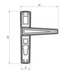 Зенит РФ1-55.01 хром к замку ЗВ 4-3.01 Комплект ручек (20)
