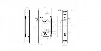 Гардиан 22.11Т б/мех ЗЩ б/о, б/н  м/о 85 Замок врезной тяжелый (5)