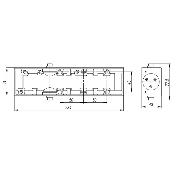 Корпус доводчика DCS.UN.BC/DA (25-100/140) AL (алюминий)