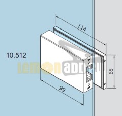 DORMA MEDIO Ответная часть замка укороченная для стекла толщиной 8/10 мм (10.512)