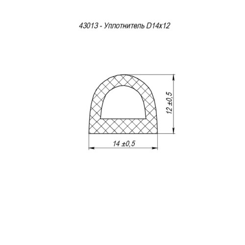 Уплотнитель самоклеящийся ADH/D-14x12mm, BLACK черный 120m