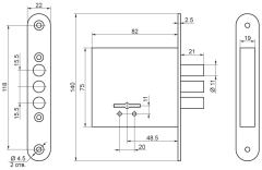 Рязань ЗВ 8-8У/15 79600 Замок врезной б/руч (20)