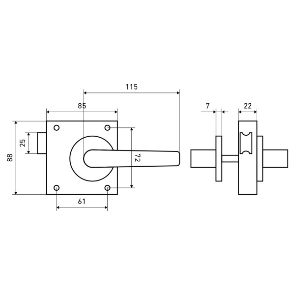 Птимаш ЗЩН1.45 бронза (правая) Защелка накладная дверная (20)