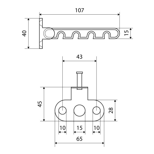 Ограничитель открывания окна L-105 мм белый Упакованный (50)
