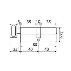 Стандарт MAX 80 (40х40В) SB 5кл мат.золото перф.ключ/верт. Цилиндровый механизм (80,10) (60,10)