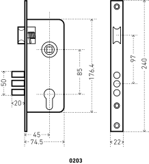 АЛЛЮР 0203 AB ст.бронза Замок врезной с/руч (10)