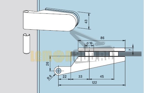 STUDIO RONDO Петля с декоративной втулкой для стекла толщиной 10 мм (10.236) (DORMA)