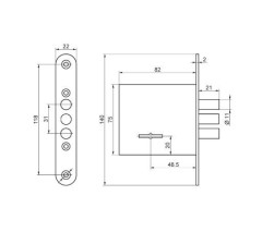 Омега Д-град ЗВ 8-4.3Р 3кл Замок врезной б/руч (30)