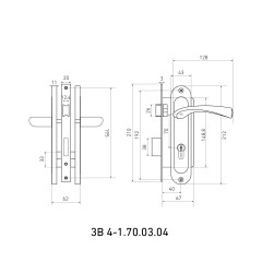 БУЛАТ ЗВ4-1.70.03.04 НОМОС хром  5 перф.кл. Замок врезной с/руч (12)