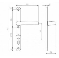 ЛДМ FURAL 85.70.25.02.9005 черный. с пружин. м/о 85 "под пальчики Компл. ручек (25)