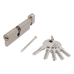 Стандарт MAX 100 (45х55В) SN 5кл мат.никель перф.ключ/верт. Цилиндровый механизм (80,10) (60,10)