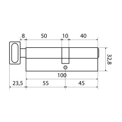 Стандарт MAX 100 (45х55В) SN 5кл мат.никель перф.ключ/верт. Цилиндровый механизм (80,10) (60,10)