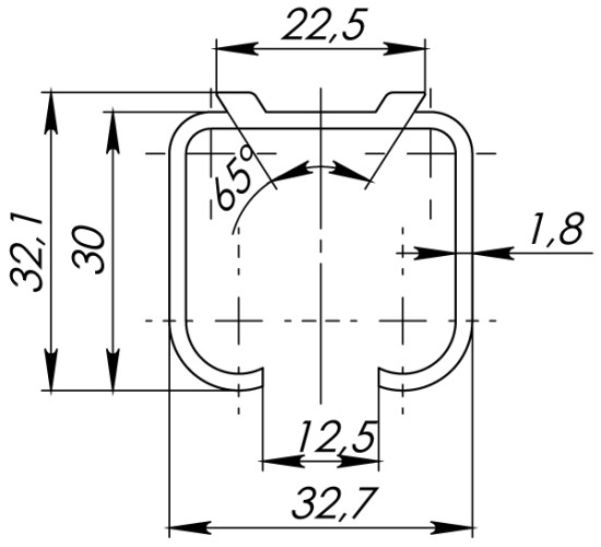 Верхняя направляющая Comfort R 60/80/1,8/3000 track (3 м)