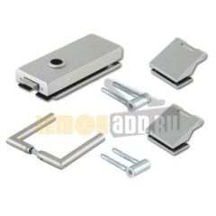 DORMA SQUARE: 2 петли, 1 замок без запирания, 1 нажимная ручка, 2 оси под деревянную раму.