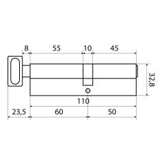 Стандарт MAX 110 (50х60В) SN 5кл мат.никель перф.ключ/верт. Цилиндровый механизм(80,10) (60,10)