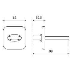 Поворотник БУЛАТ НДФ 04.02 ФОРТЕ матовый черный, квадрат 8х8 мм (10,100)