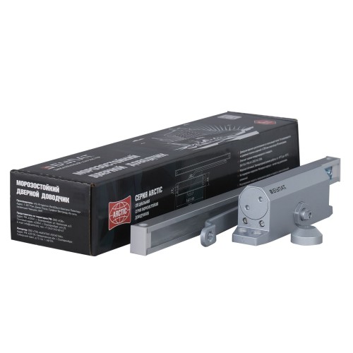 БУЛАТ Доводчик дверной ARCTIC ДД 502/4 AH-S (40-90 кг) серебро со скольз. тягой, морозостойкий (10)