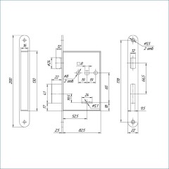 Балашиха ЗВ9 901.0.0 3кл  б/о, м/о 65мм Замок врезной б/руч (20)