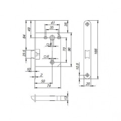 Защелка PLASTPL72-R20 (PL72-R20) (врезная) SN мат. никель тех.упаковка без ответной планки