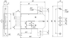 Балашиха ЗВ8 852.1.0 3 кл. трехриг. б/о, с/т Замок врезной б/руч (20)