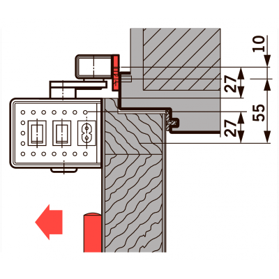 dormakaba PORTEO Монтажная пластина 30мм, серебристая