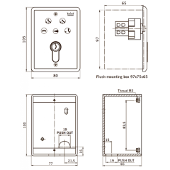 Коробка для поверхностного монтажа прямоугольная (для Прогр.перекл.с евроцилиндром 19142001170) dormakaba