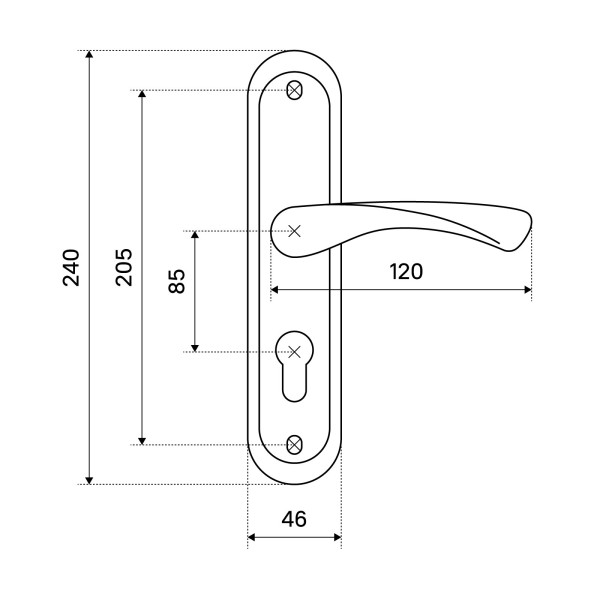 АЛЛЮР 103-1 85 мм CP хром Комплект ручек (20)