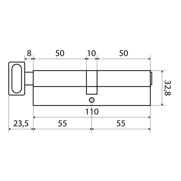 Стандарт MAX 110 (55х55В) SN 5кл мат.никель перф.ключ/верт. Цилиндровый механизм (60,10)
