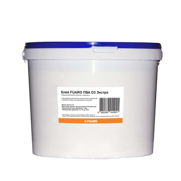 Клей Fuaro ПВА D3 Экстра повышенной влагостойкости и прочности (5 кг)
