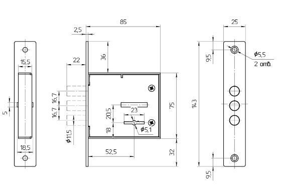 Балашиха ЗВ8 862.0.0  б/о, 3 кл. Замок врезной б/ручек (20)