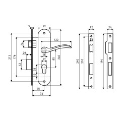 АЛЛЮР 0205 AC ст.медь Замок врезной с/руч  (10)