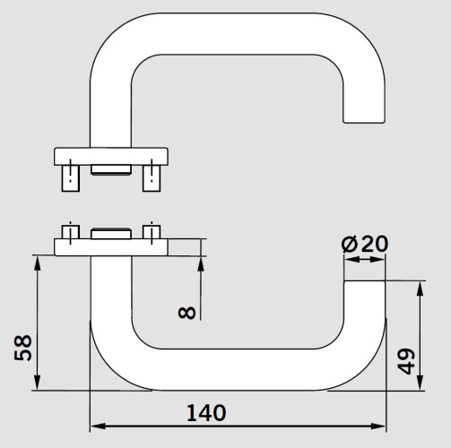 Комплект ручек 8100 / 6501 / 6612, 38–56 мм, 8 мм, нержавеющая сталь