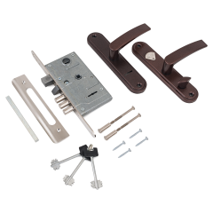 Рязань ЗВ 9-8.3/13 левый медь ЗЩ ЗД РФ46Л-002Ш 88011 м/о 55мм Замок врезной с/руч (12)