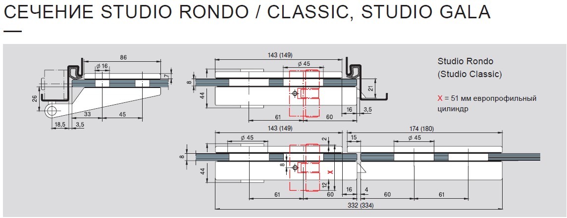Комплект Studio Classic с навесными петлями