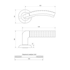 СТАНДАРТ 26 SN/CP мат.никель/хром квадрат 130мм (B2B) Комплект ручек (40,20)