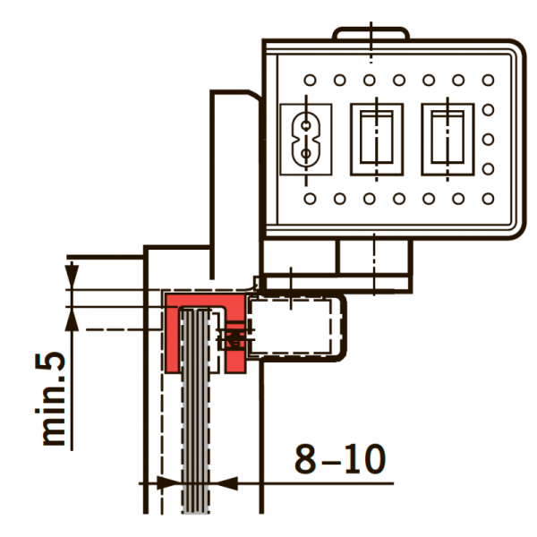 dormakaba PORTEO Монтажная пластина-башмак, серебристая